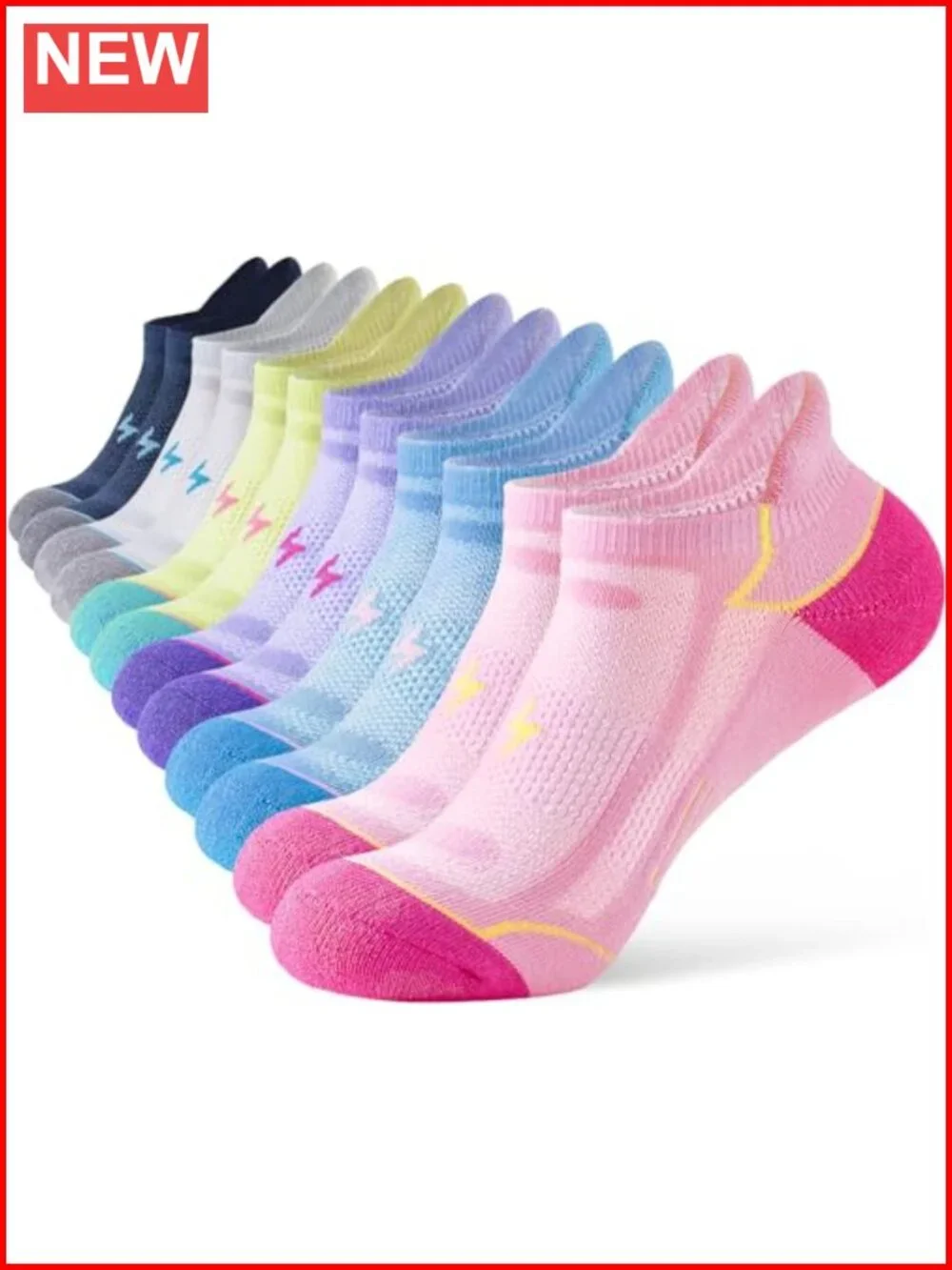 Cotton Cushioned Athletic Running Socks - Low Cut Ankle Socks for Women (6